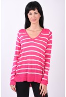 Bluza Dama Vero Moda Vmnova V-Neck Fuchsia Purple Stripes Birch